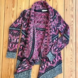 Pink and Black Sweater Cardigan